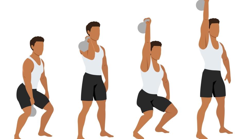 Vector of kettlebell jerks