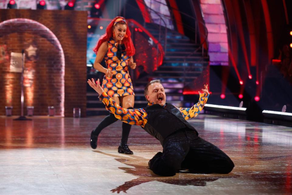 Chris McCausland performing in week one of the competition (BBC/Guy Levy)