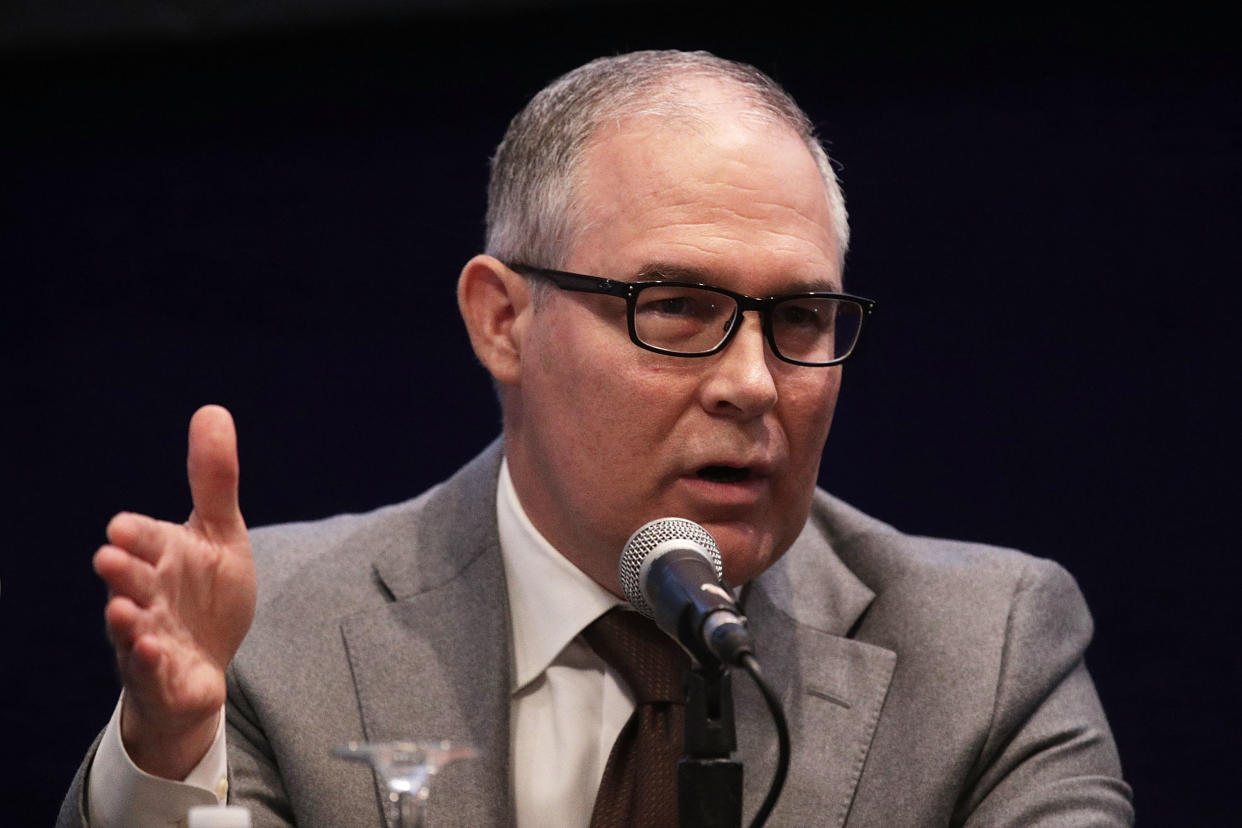 Environmental Protection Agency Administrator Scott Pruitt speaks during an event on&nbsp;Nov. 17, 2017, in Washington, D.C. (Photo: Alex Wong via Getty Images)