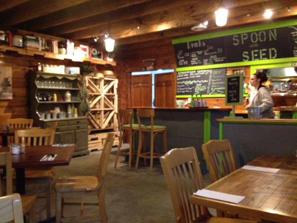 The Spoon and Seed Restaurant, shortly after opening in 2015 at 12 Thornton Drive in Hyannis, in the building formerly occupied by Murph's Recession, used the former bar as a counter. The space had exposed beams, handmade tables and shelves and other homey touches.