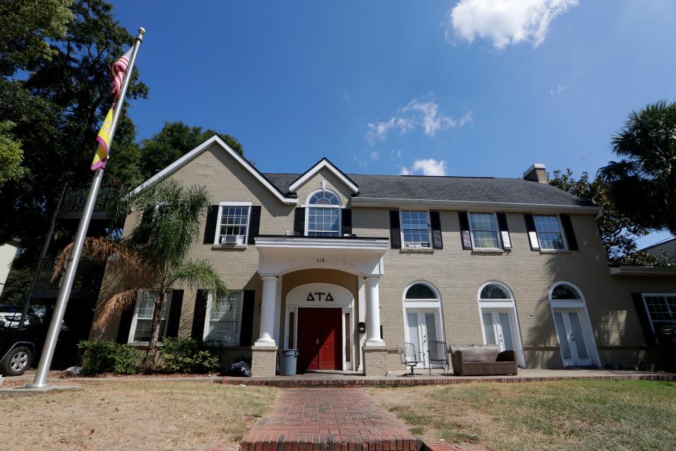 The Florida State University Delta Tau Delta house Thursday, Oct. 3, 2019. The fraternity is suspended for hazing allegations. 