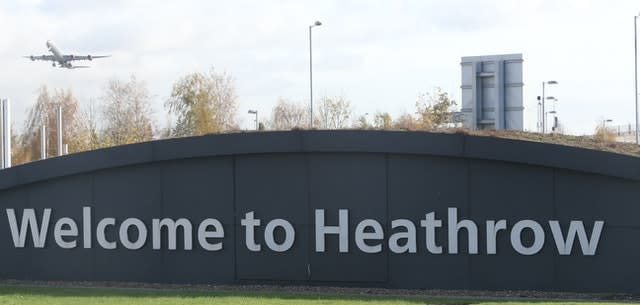 A plane taking off from Heathrow Airport