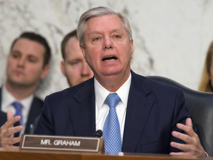 Senator Lindsey Graham warned Trump that waterboarding could result in impeachment (Picture: REX Features)