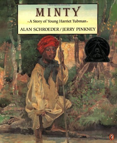 <i>Minty</i>&nbsp;tells&nbsp;a fictionalized version of the backstory of&nbsp;<a href="https://www.nytimes.com/interactive/2017/02/24/travel/underground-railroad-slavery-harriet-tubman-byway-maryland.html" target="_blank">Harriet Tubman</a>, a significant figure in black history who led&nbsp;enslaved people&nbsp;to freedom on the Underground Railroad. (By Alan Schroeder, illustrated by Jerry Pinkney)