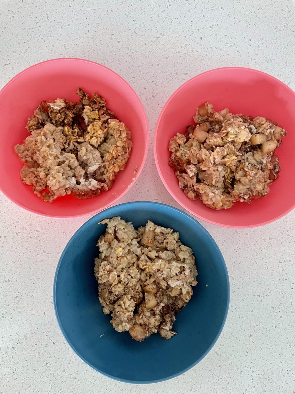 I find baked oatmeal to be such a good substitute for flavored instant oatmeal. You can use a variety of fruit or toppings to create or customize tons of flavors — often for cheaper than the pre-made or instant kind.
