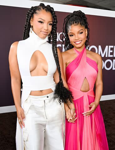 <p>Gilbert Flores/Variety/Getty</p> Chloe Bailey and Halle Bailey at Essence Black Women in Hollywood held at the Academy Museum of Motion Pictures on March 7, 2024 in Los Angeles