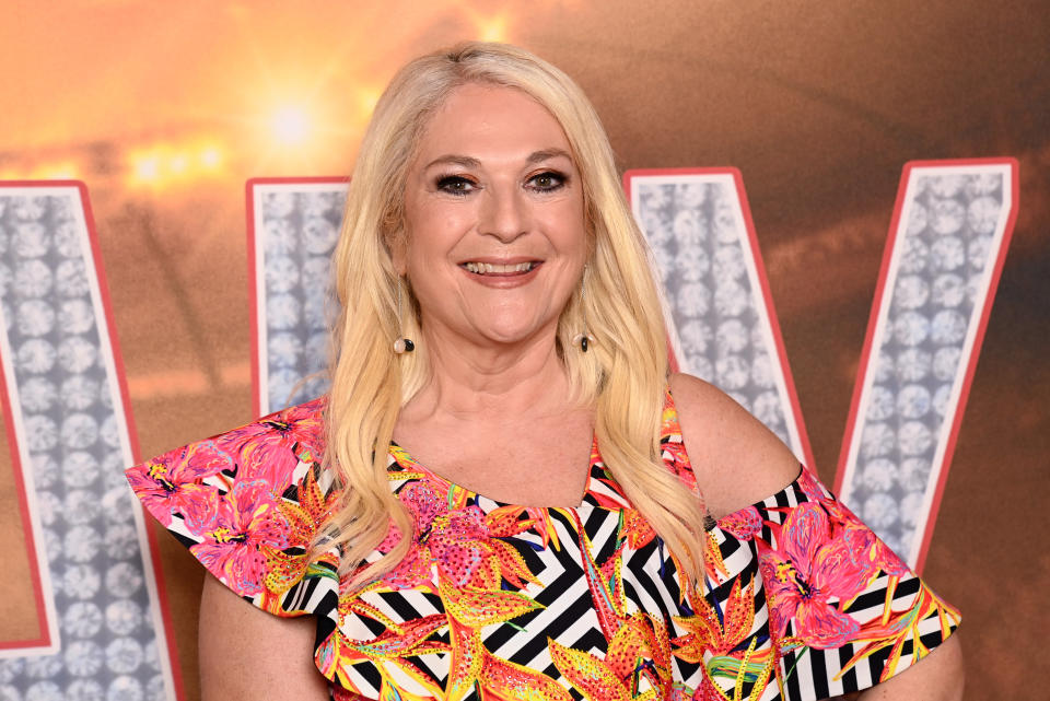 Vanessa Feltz arrives at the 80 For Brady Gala Screening at Ham Yard Hotel on March 20, 2023 in London, England. (Photo by Dave J Hogan/Getty Images)