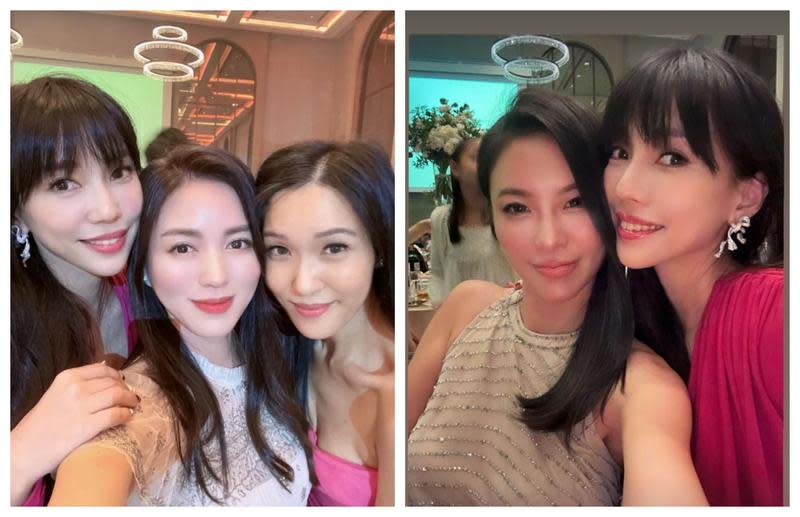 李靚蕾（左昨左、右圖右）鬧出婚變後，時隔10個月首度露面（翻攝Elin IG、林牧潔IG）。