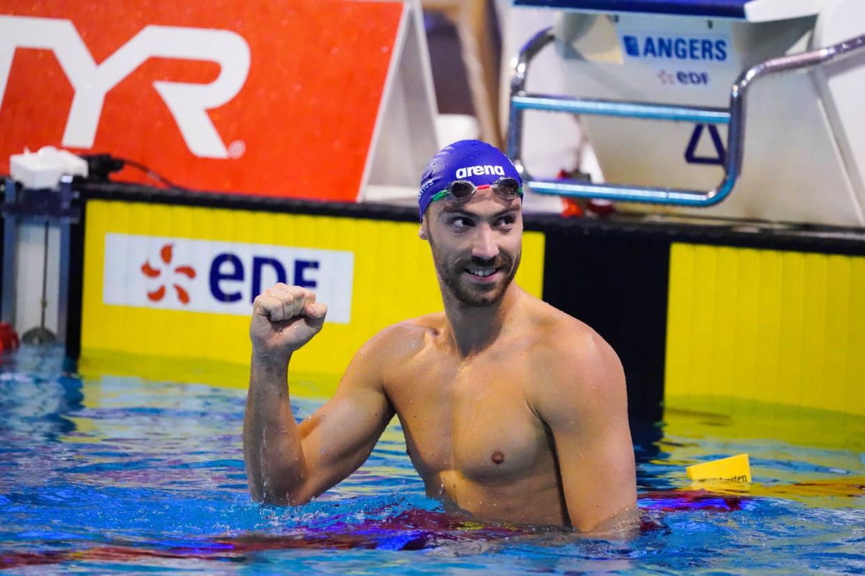 Le nageur français Jérémy Stravius, à Angers le 15 février 2019 - Icon Sport