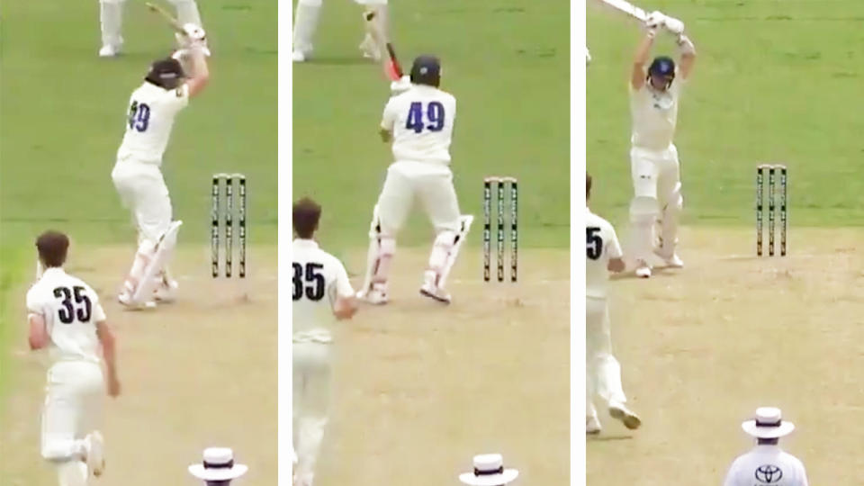 Steve Smith (pictured) leaving the ball during his cricket match against Victoria.