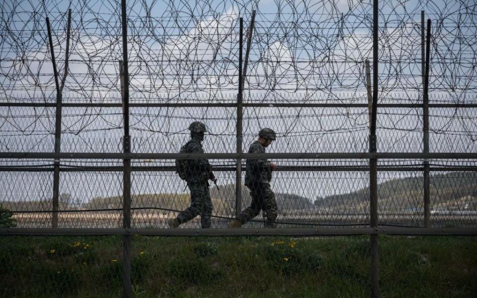 Soldiers patrol the DMZ - Getty