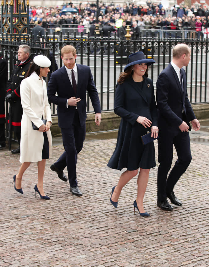 Meghan Markle, el príncipe Harry y los duques de Cambridge