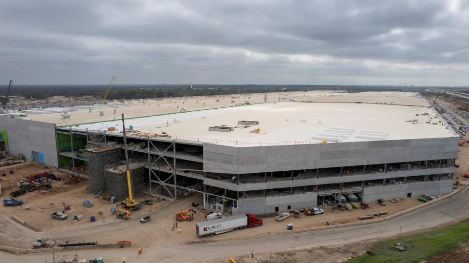 Construction site of the Tesla Gigafactory in Austin, Texas.