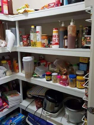 And it seems she’s also a dab hand at overhauling not just her children’s school area but also her kitchen pantry. Photo: Belinda Hampson