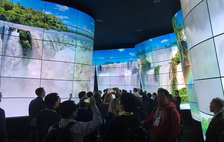 As it does every year, LG created a dazzling wall of TV screens—this time, in an undulating canyon.