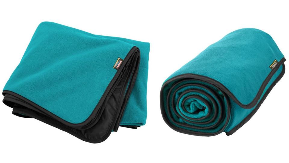 The waterproof backing of this blanket makes it ideal for camping or outdoor events.