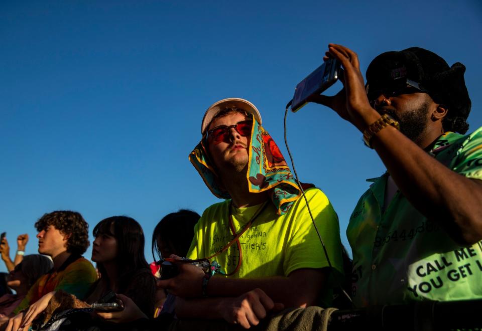 Festivalgoers groove to Sublime on the Coachella Stage during the Coachella Valley Music and Arts Festival in Indio, Calif., Saturday.