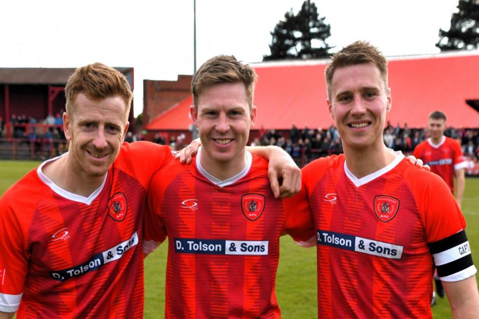 (left to right) Scott Allison, Conor Tinnion and Sam Smith enjoyed a successful farewell appearance <i>(Image: Ben Challis)</i>