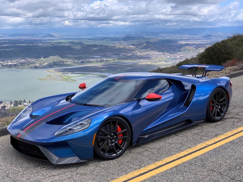 Karl Brauer, executive analyst at iSeeCars.com, a car listing and data site, says he can't understand why people don't buy vehicles in colors other than black, white and gray. This is his 2019 Ford GT, taken in Lake Elsinore, California, on March 8, 2019.