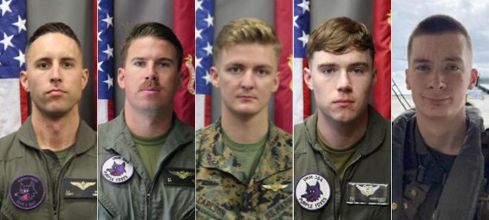 PHOTO: Captain John J. Sax, Captain Nicholas P. Losapio, Corporal Nathan E. Carlson, Corporal Seth D. Rasmuson, Lance Corporal Evan A. Strickland (U.S. Marine Corps)