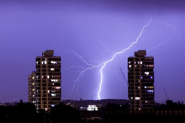 Lightning Strikes Over London Skyline