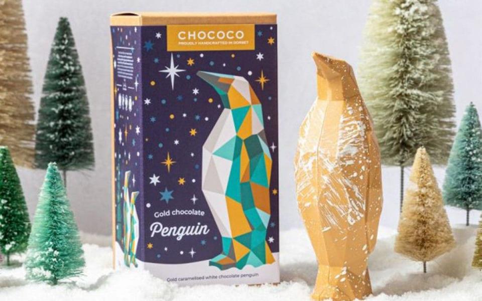 Chococo Caramelised White Gold Chocolate Penguin best Christmas food gifts