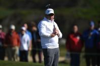 Feb 10, 2018; Pebble Beach, CA, USA; Ted Potter Jr. looks on at the ninth green during the third round of the AT&T Pebble Beach Pro-Am golf tournament at Monterey Peninsula Country Club. Mandatory Credit: Joe Camporeale-USA TODAY Sports