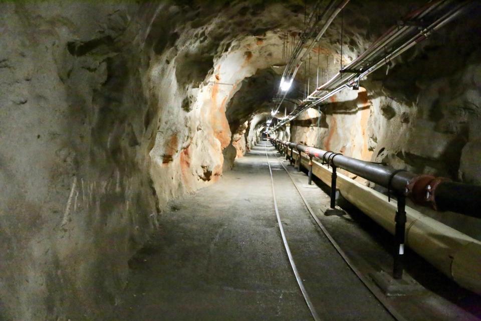 A tunnel is shown inside the Red Hill Underground Fuel Storage Facility in Pearl Harbor. The state of Hawaii says a laboratory has detected a petroleum product in a water sample from an elementary school near Pearl Harbor. The news comes amid heightened concerns that fuel from the massive Navy storage facility might contaminate Oahu's water supply.