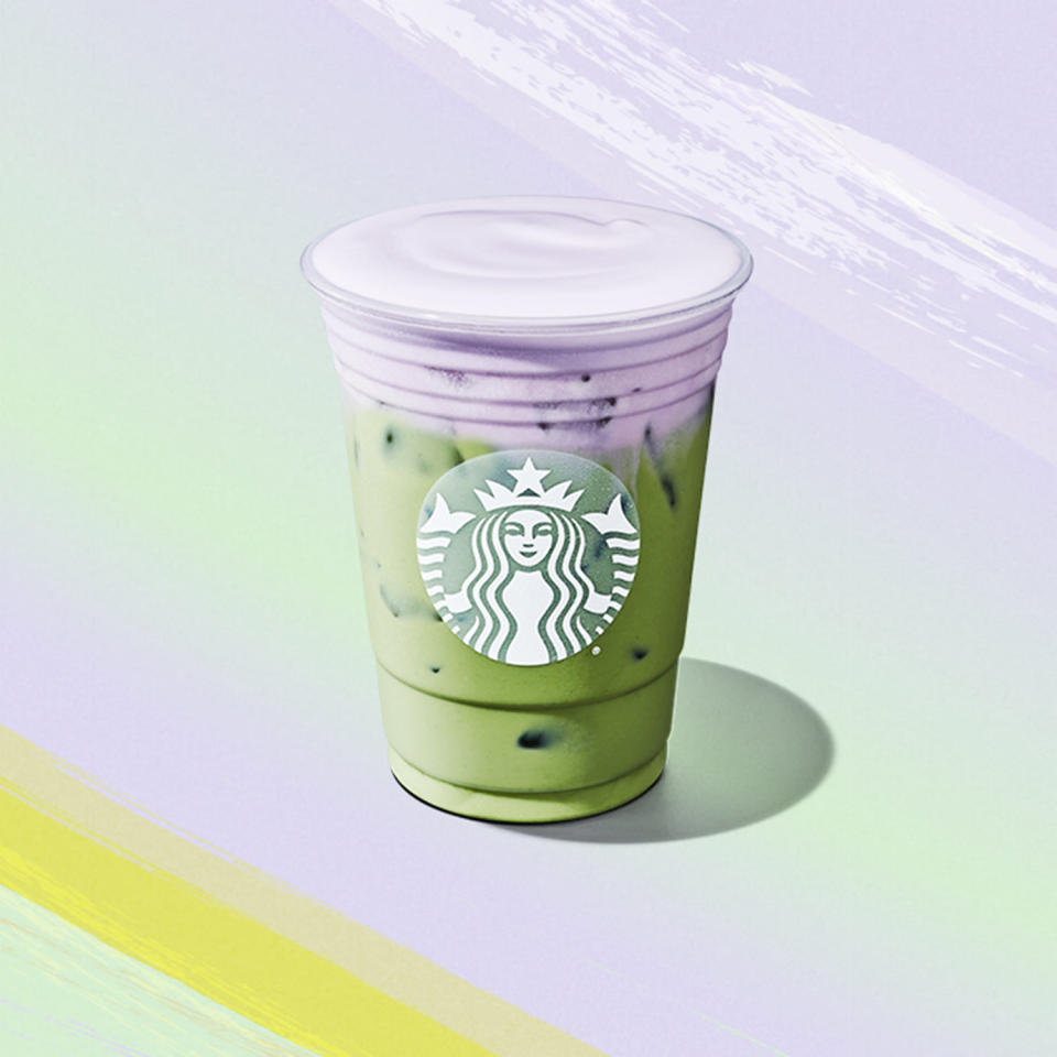 Starbucks’ Iced Lavender Cream Oatmilk Matcha. (Starbucks)