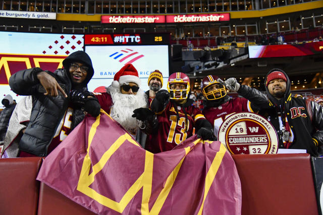 Washington Redskins vs. New York Giants. Fans support on NFL Game