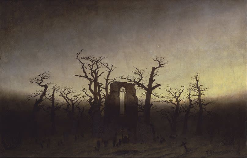 La abadía en el Oakwood por Caspar David Friedrich (1809-10).