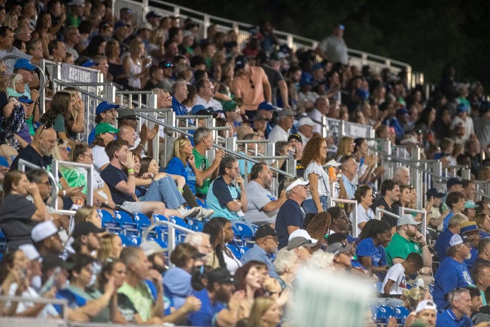 Football fans check out the action against Delta State at Pen Air Field at the University of West Florida Saturday, September 24, 2022.