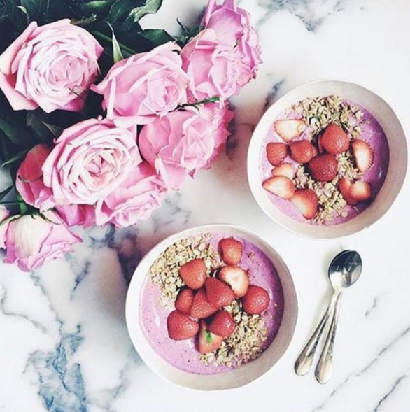 With breakfast this bright, you don’t even need the flowers in the room