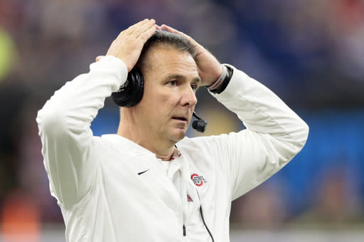Urban Meyer’s final Big Ten game was a victory in the conference championship game in Indianapolis against Northwestern. (AP)