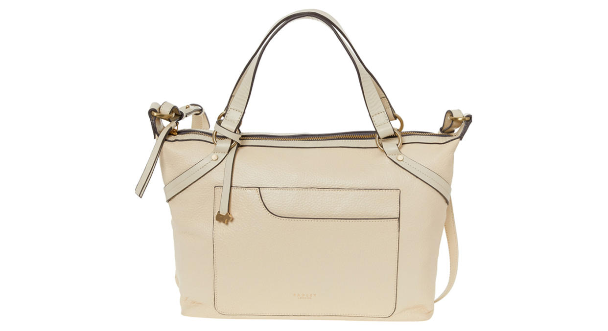 Cream Leather Grab Bag