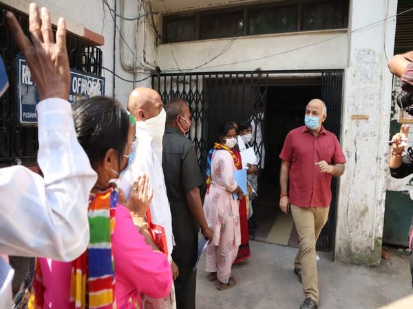    Deputy Chief Minister of Delhi Manish Sisodia during visit to the District Labor Office at Pushp Vihar.