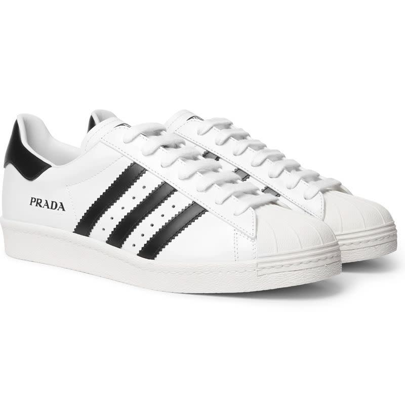 <p><strong>Adidas</strong></p><p>mrporter.com</p><p><strong>$525.00</strong></p><p><a href="https://go.redirectingat.com?id=74968X1596630&url=https%3A%2F%2Fwww.mrporter.com%2Fen-us%2Fmens%2Fproduct%2Fadidas-consortium%2Fshoes%2Flow-top-sneakers%2Fplus-prada-superstar-450-leather-sneakers%2F29012654081345065&sref=https%3A%2F%2Fwww.esquire.com%2Fstyle%2Fmens-fashion%2Fg33995426%2Fbest-new-menswear-september-11-2020%2F" rel="nofollow noopener" target="_blank" data-ylk="slk:Buy;elm:context_link;itc:0;sec:content-canvas" class="link ">Buy</a></p><p>Prada's partnership with Adidas part two, this time featuring a Superstar done up in premium leather and stamped with that coveted Made in Italy imprimatur. </p>
