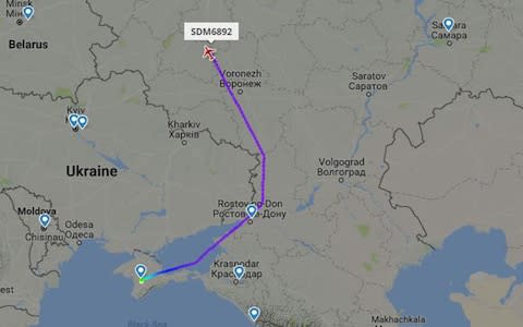 A flight bound for St Petersburg avoids the skies above Ukraine - Credit: FlightRadar24.com
