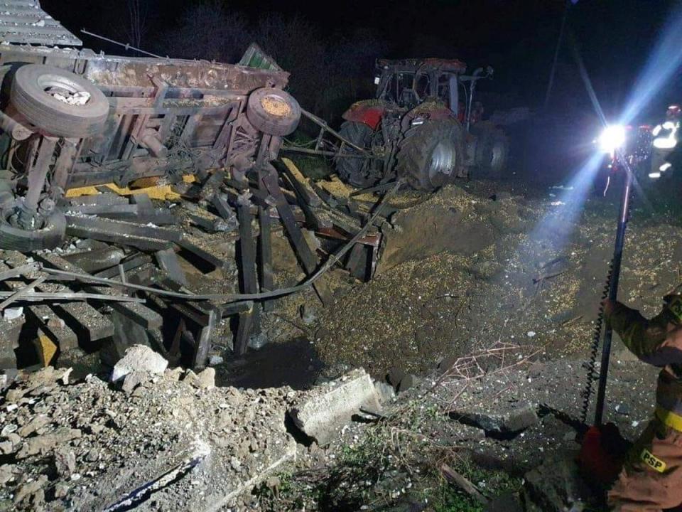 The blast site at a grain facility in the village of Przewodow (REUTERS)