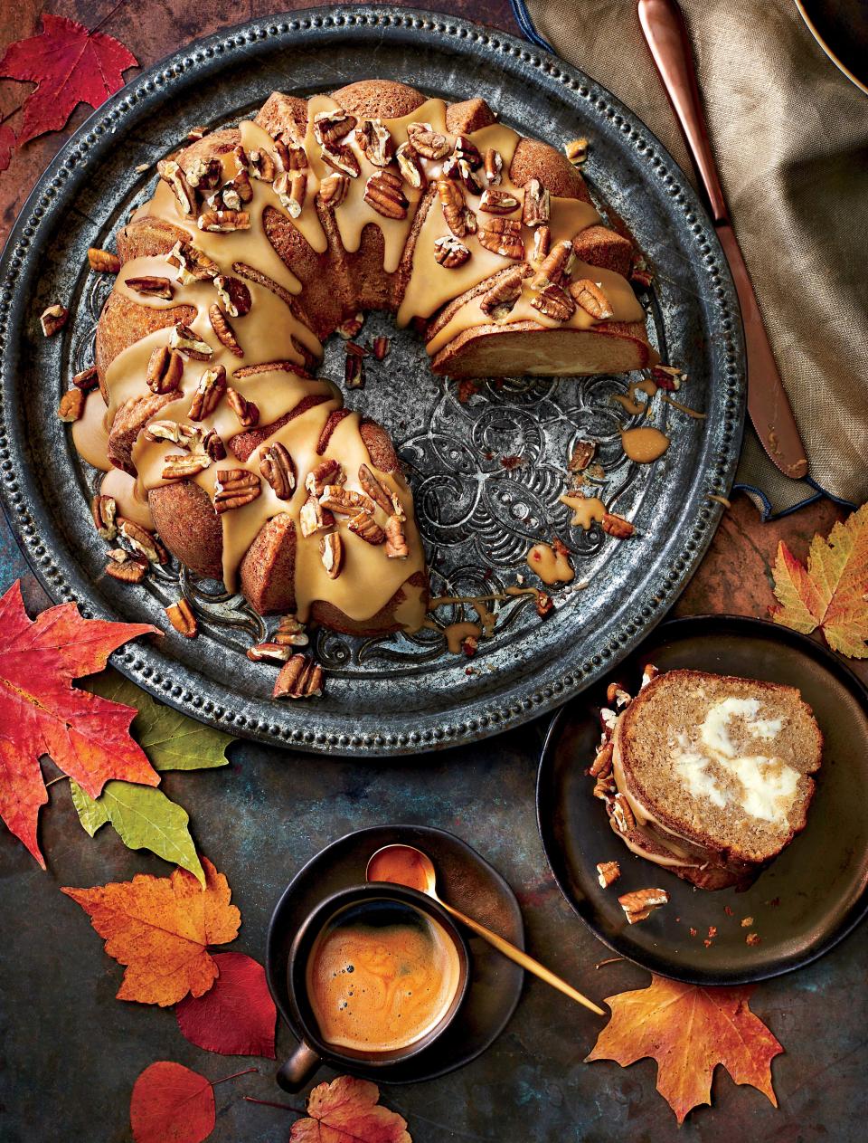  Apple-Spice Bundt Cake with Caramel Frosting