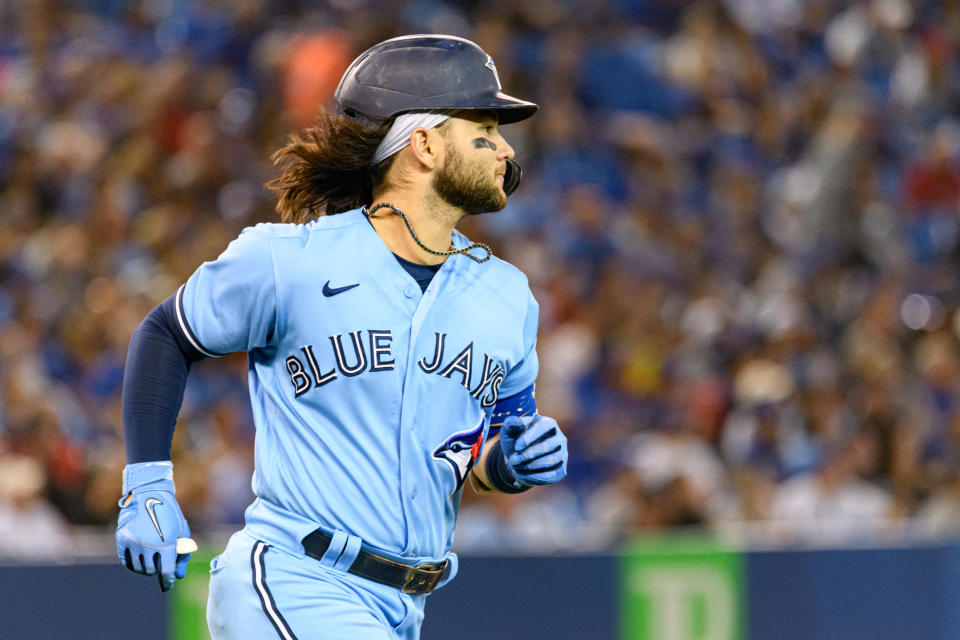 Toronto Blue Jays Shortstop Bo Bichette (11) is a top fantasy baseball draft option