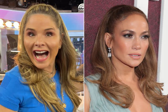 <p>TODAY with Hoda & Jenna/Instagram, Leon Bennett/WireImage</p> Jenna Bush Hager shows off her hairstyle inspired by Jennifer Lopez.