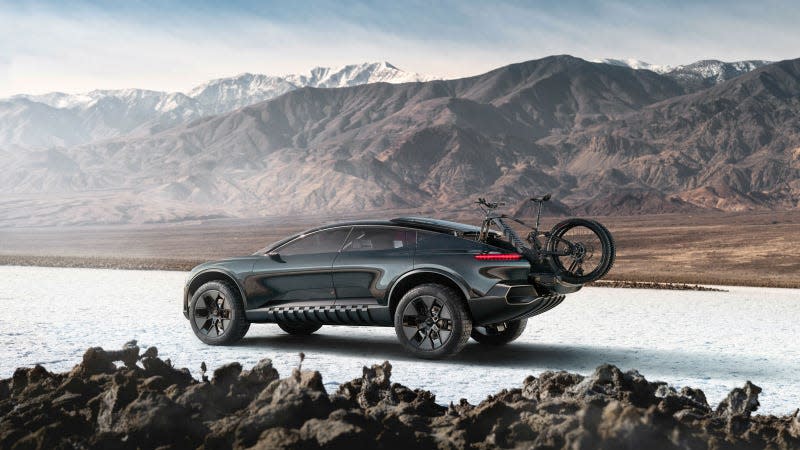 A render of the Audi Activesphere concept in a barren landscape. 