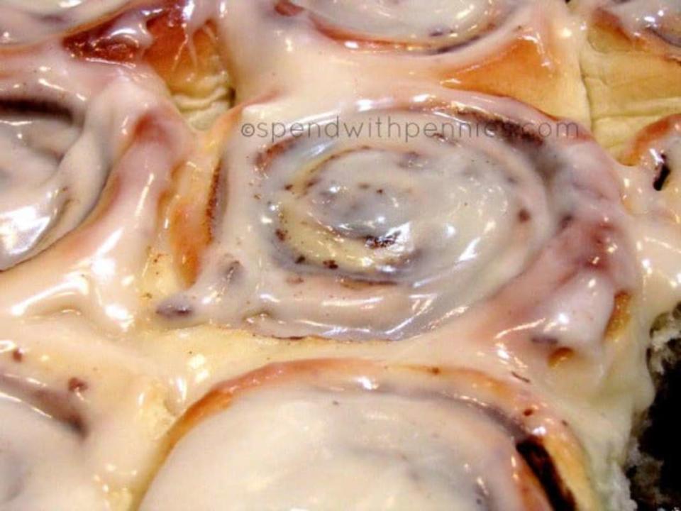 <p>These are just beautiful rolls that melt in your mouth and warm you from the inside out!</p><p><strong>Get the recipe: </strong><a href="https://www.spendwithpennies.com/copy-cat-cinnabon-recipe-delicious-cinnamon-rolls-at-home/" rel="nofollow noopener" target="_blank" data-ylk="slk:Copy Cat Cinnabon Recipe;elm:context_link;itc:0;sec:content-canvas" class="link ">Copy Cat Cinnabon Recipe</a></p>