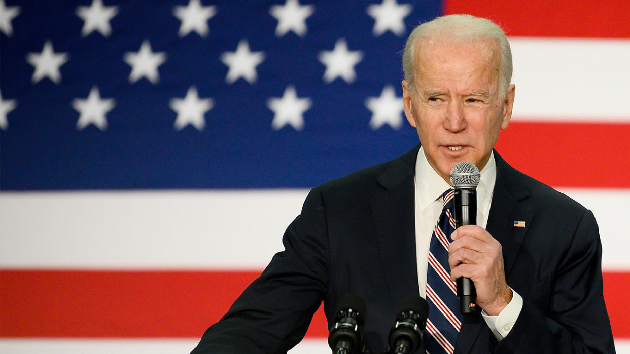 Former Vice President Joe Biden arrives to speak at a campaign event in Waukee, near Des Moines, Iowa, January 30, 2020. (Jim Watson/AFP via Getty Images)