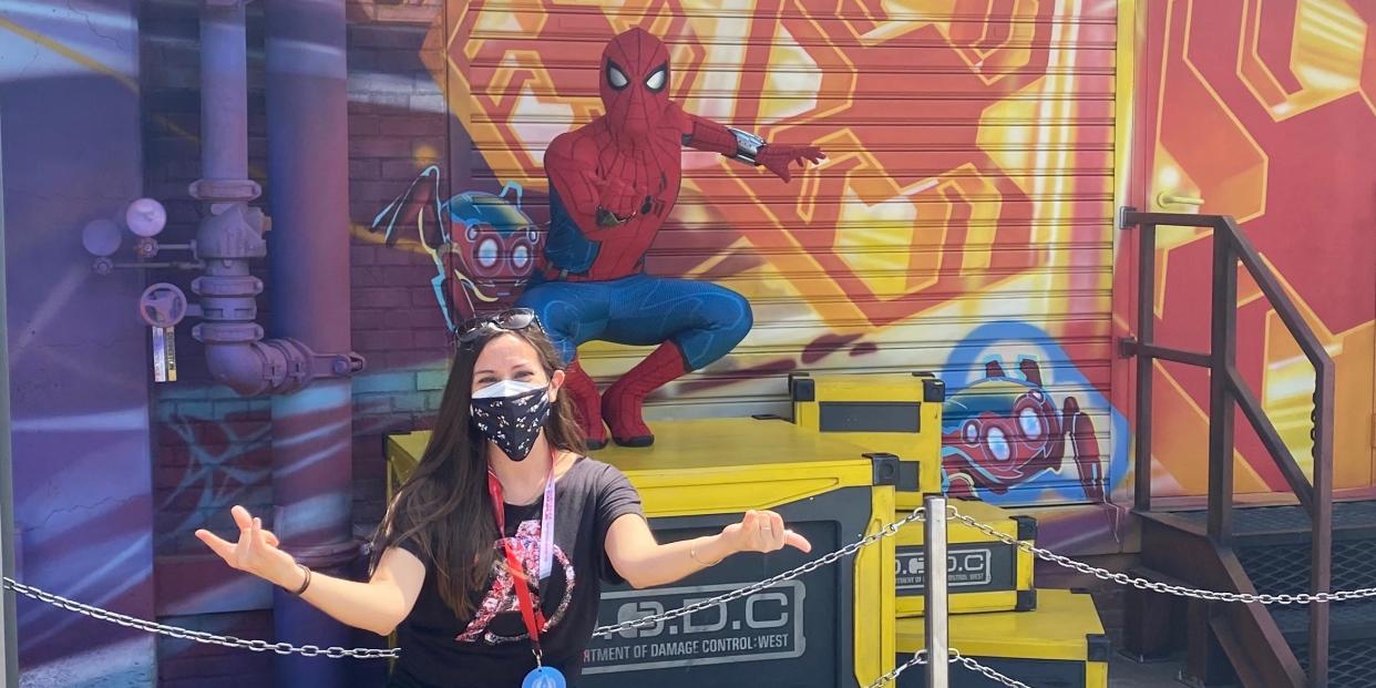 avengers campus spider man kirsten acuna