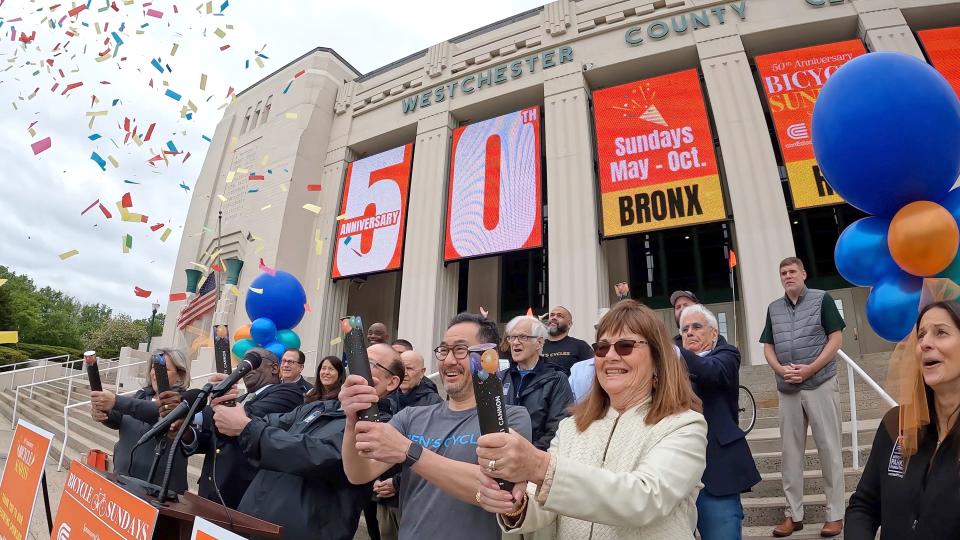The 50th anniversary of Bicycle Sundays on the Bronx River Parkway is celebrated at the Westchester County Center in White Plains May 3, 2024.