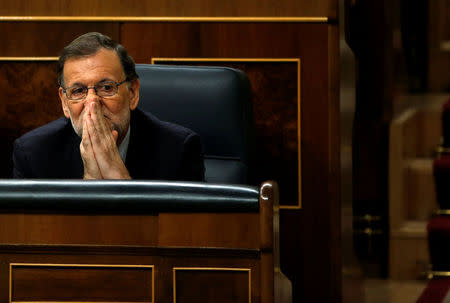 Spain's acting Prime Minister and People's Party leader Mariano Rajoy attends an investiture debate at parliament in Madrid, Spain, September 2, 2016. REUTERS/Susana Vera