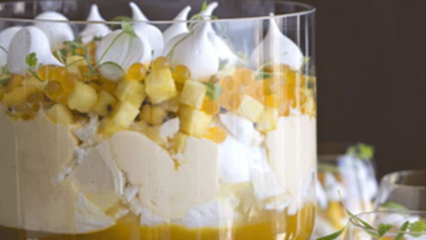 <p>Anna Polyviou's Summer Trifle with Tropical Fruits</p>