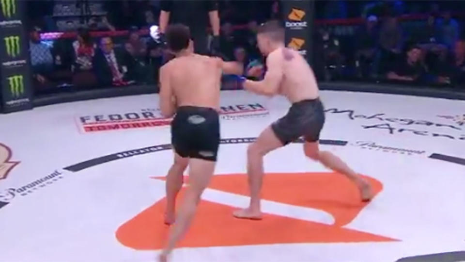 Mike Kimbel has produced an insane six-second knockout. Pic: Bellator/MMA